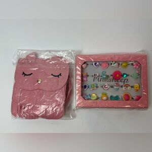 Pinksheep Children’s Accessories Set and small crossbody tassle cat bag